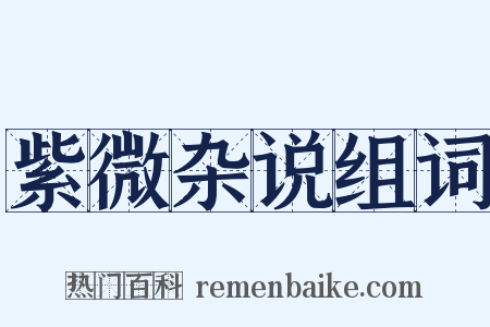 紫微杂说组词是什么意思的图片